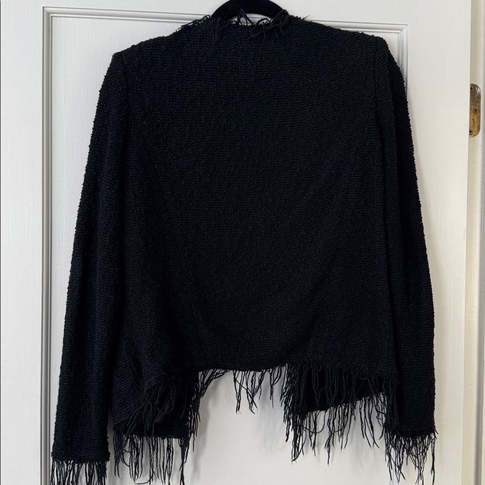 IRO Shavani Boucle Fringe Black Jacket Size 36 (US 4) - Picture 8 of 8